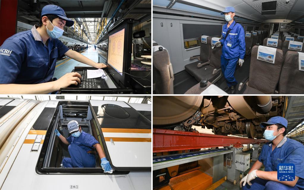 新華全媒+丨走進上海虹橋動車運用所 防疫不懈 運維不停，守護高鐵動脈安全暢通